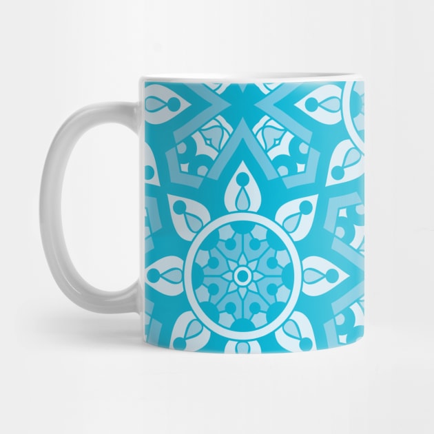 Ornamental floral mandala blue #8 by GreekTavern